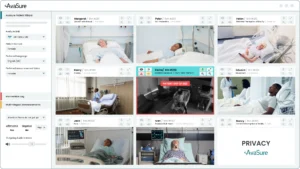 AvaSure TeleSitter application screen displaying multiple patients