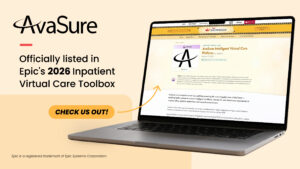 Image of AvaSure in the Epic Showroom mocked up on a laptop screen
